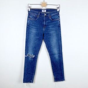 Agolde High Waisted Distressed Crop Skinny Jeans